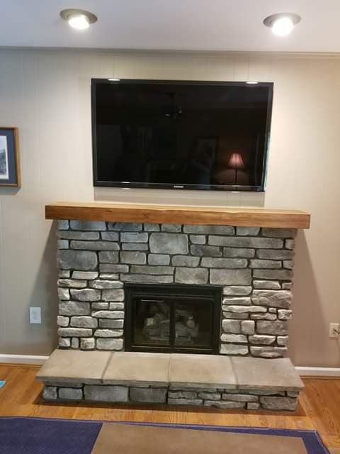 Custom stone chimney cap and flue liners